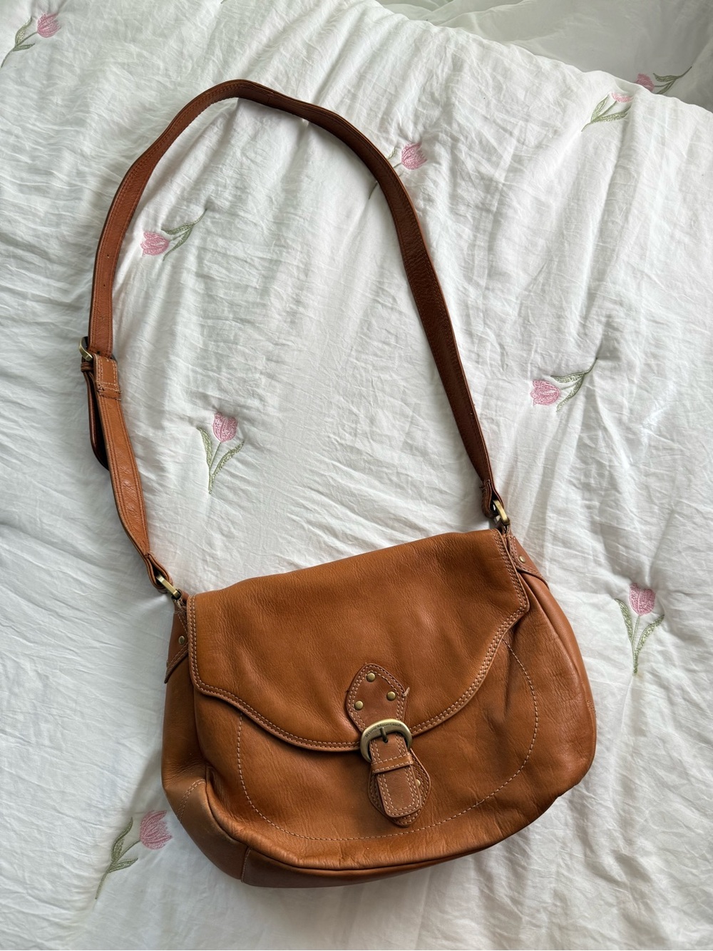 Classic Brown Leather Crossbody Bag